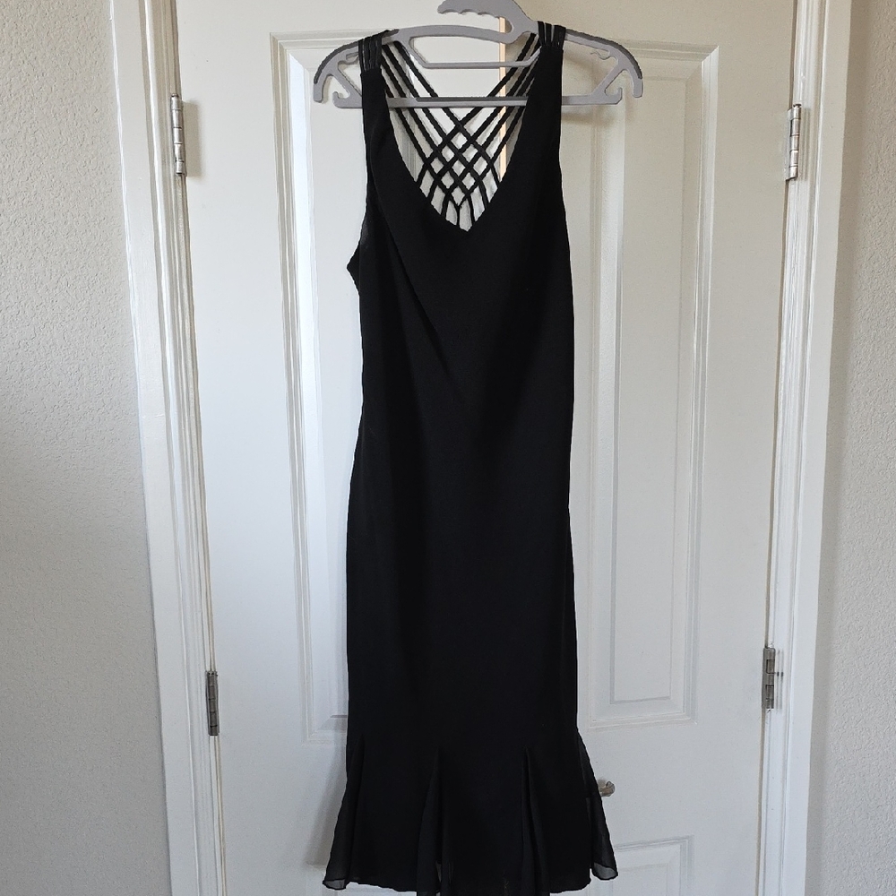 S.L. Fashions Elegant Black Crisscross Dress